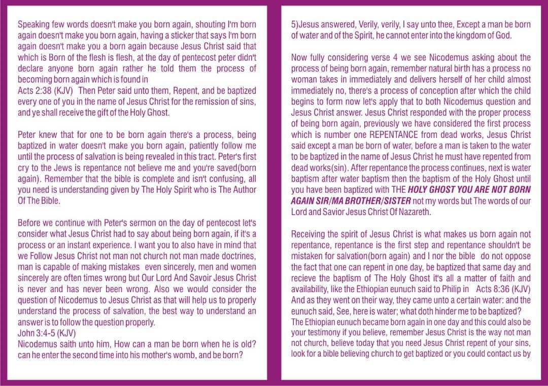 What It Means To Be Born Again continued